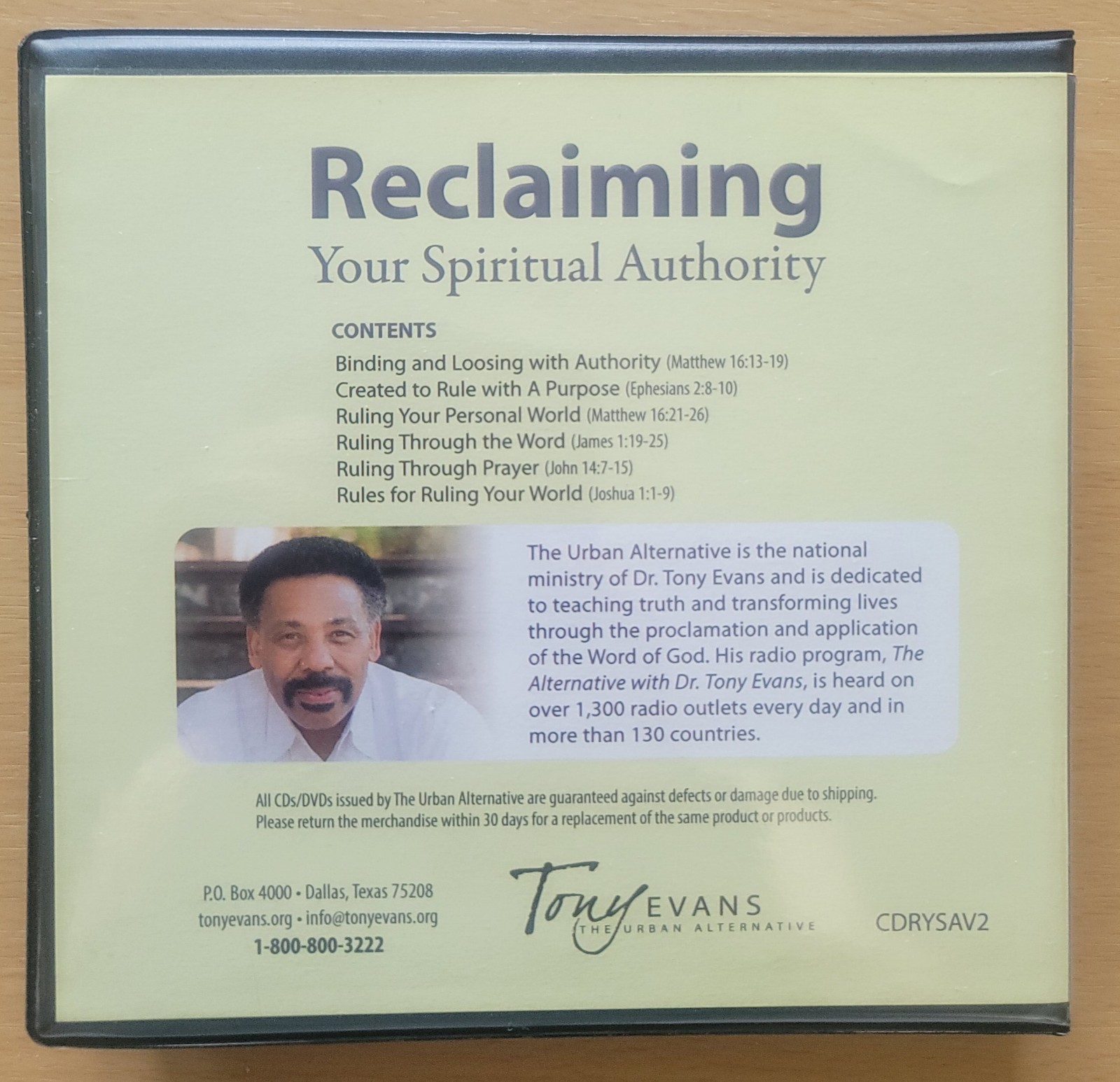Tony Evans Spiritual Warfare Let Go Audio CD Christian Sermons Spiritual Victory