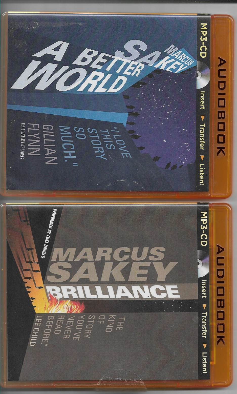 TWO Marcus Sakey’s MP3-CD Brillance and A Better World (book 2)