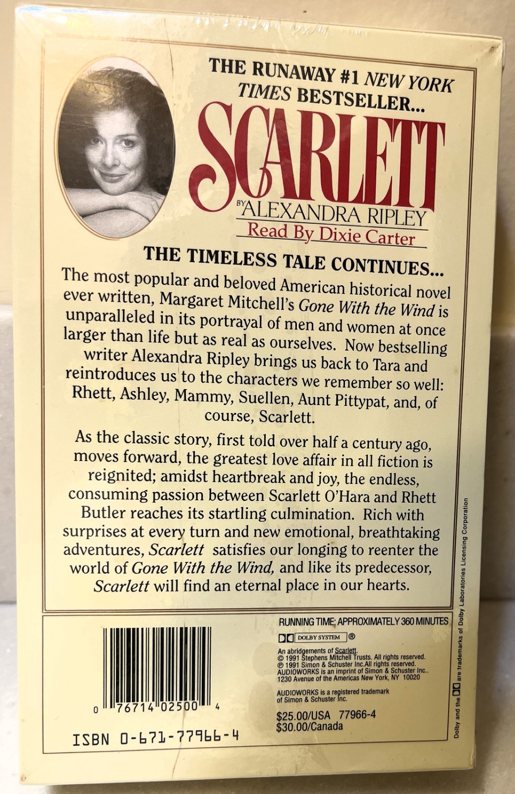 SCARLETT Sequel to Gone with the Wind Alexandra Ripley AudioBook 4 Cassettes New