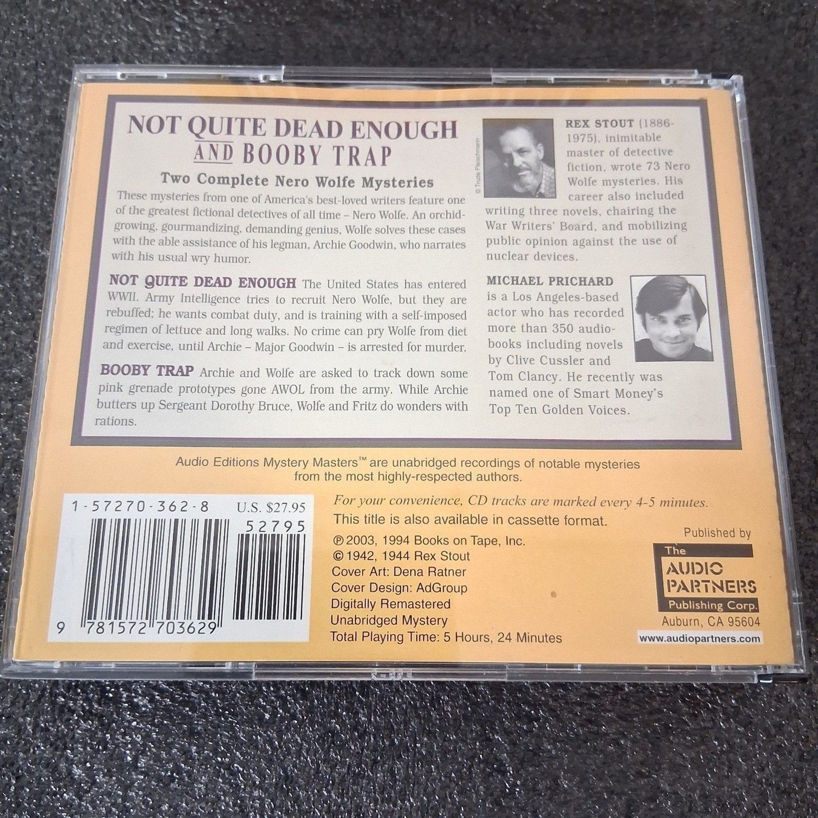 Rex Stout Not Quite Dead Enough and Booby Trap: Two Nero Wolfe Mysteries Audio