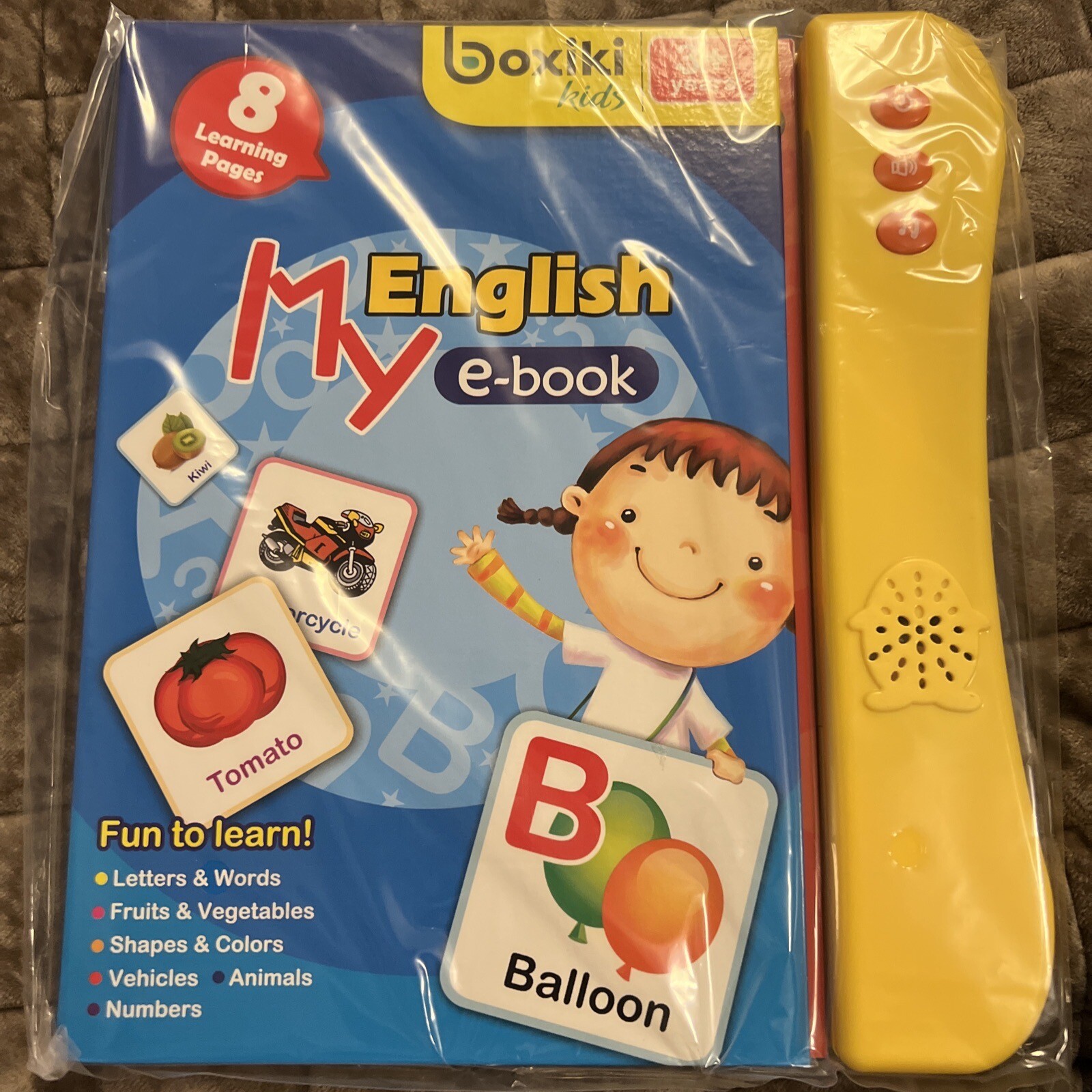 Boxiki Kids My English E-Book Interactive — Numbers, Letters, Shapes, Colors,