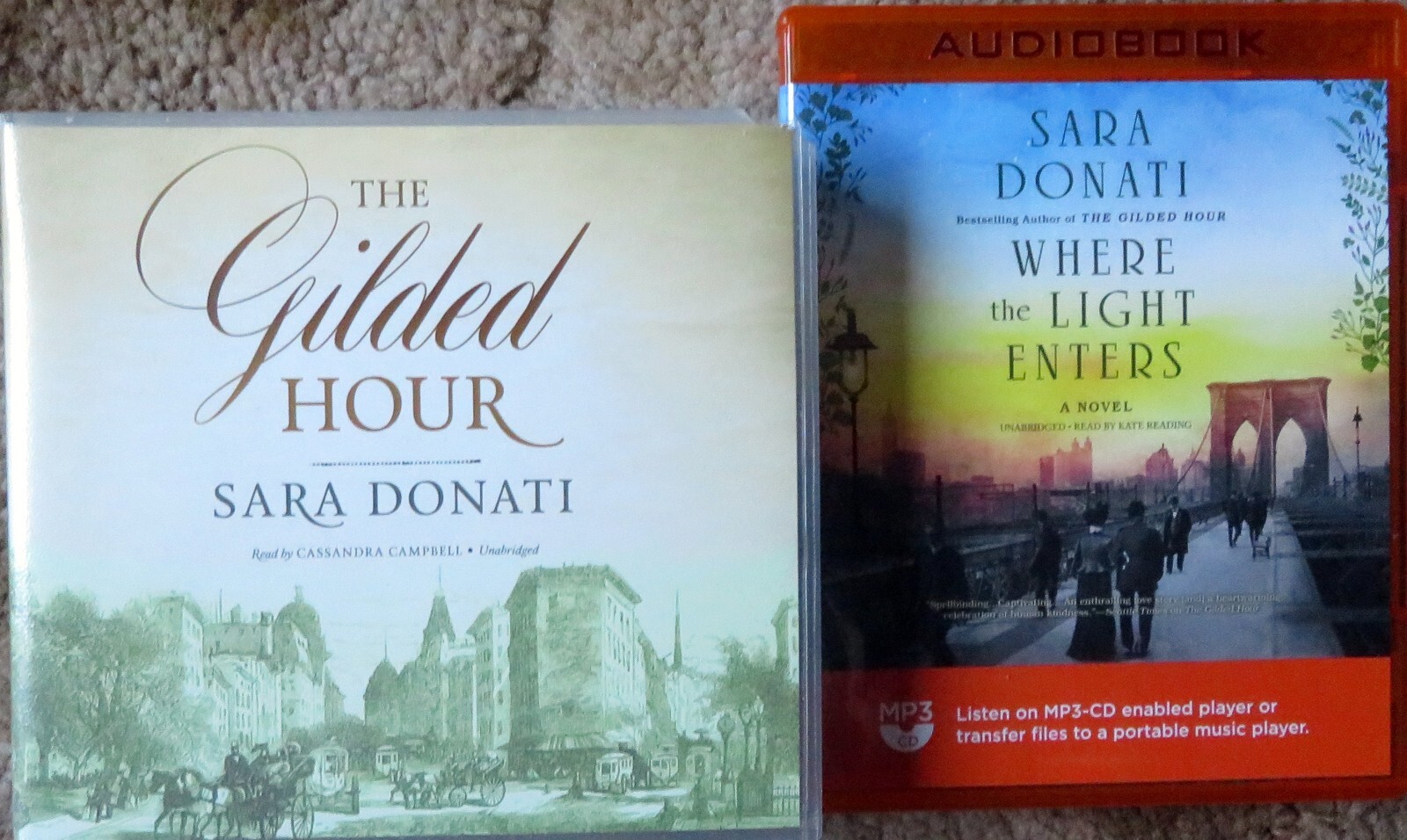 SARA DONATI — Two (2) Audiobooks — Where the LIght Enters, Gilded Hour