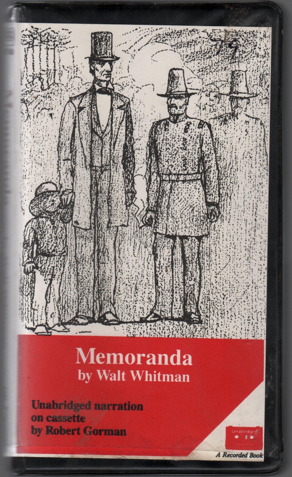 Walt Whitman Memoranda Narration Cassette by Robert Gorman Civil War Audiobook