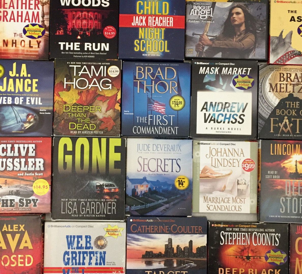Random Abridged Fiction CD Audiobooks 20 Book Lot Mixed Bundle Collection