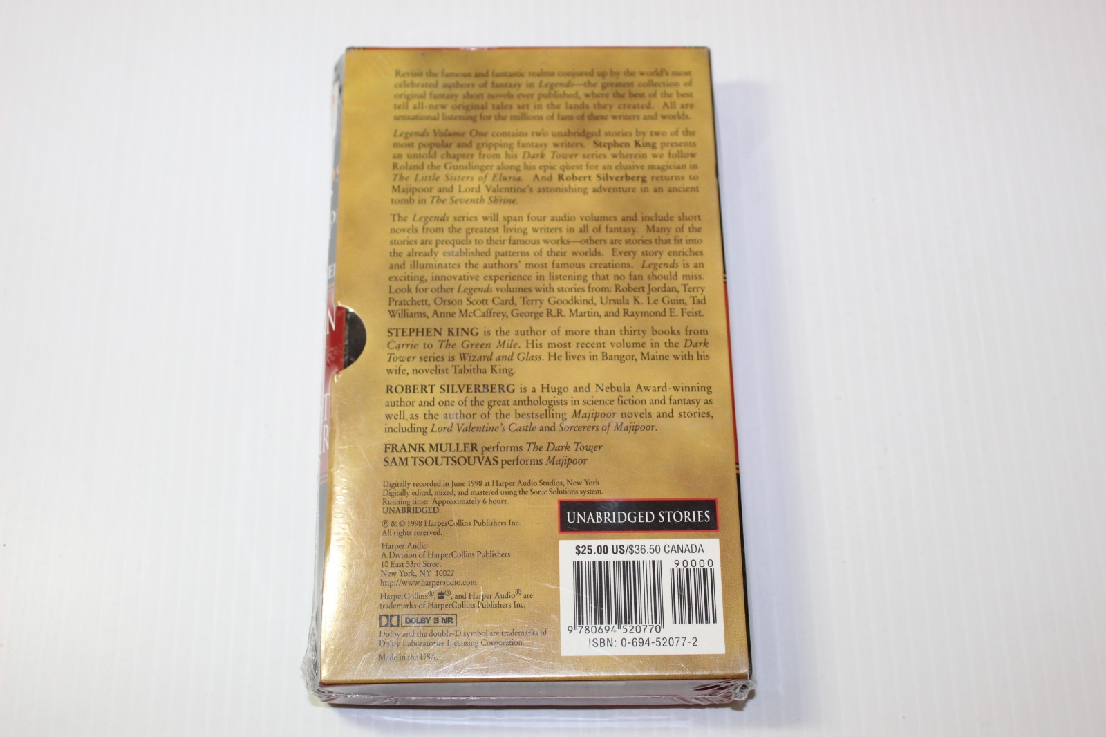 Legends Vol 1 Stephen King Silverberg Audiobook Cassettes Unabridged 4 Tapes