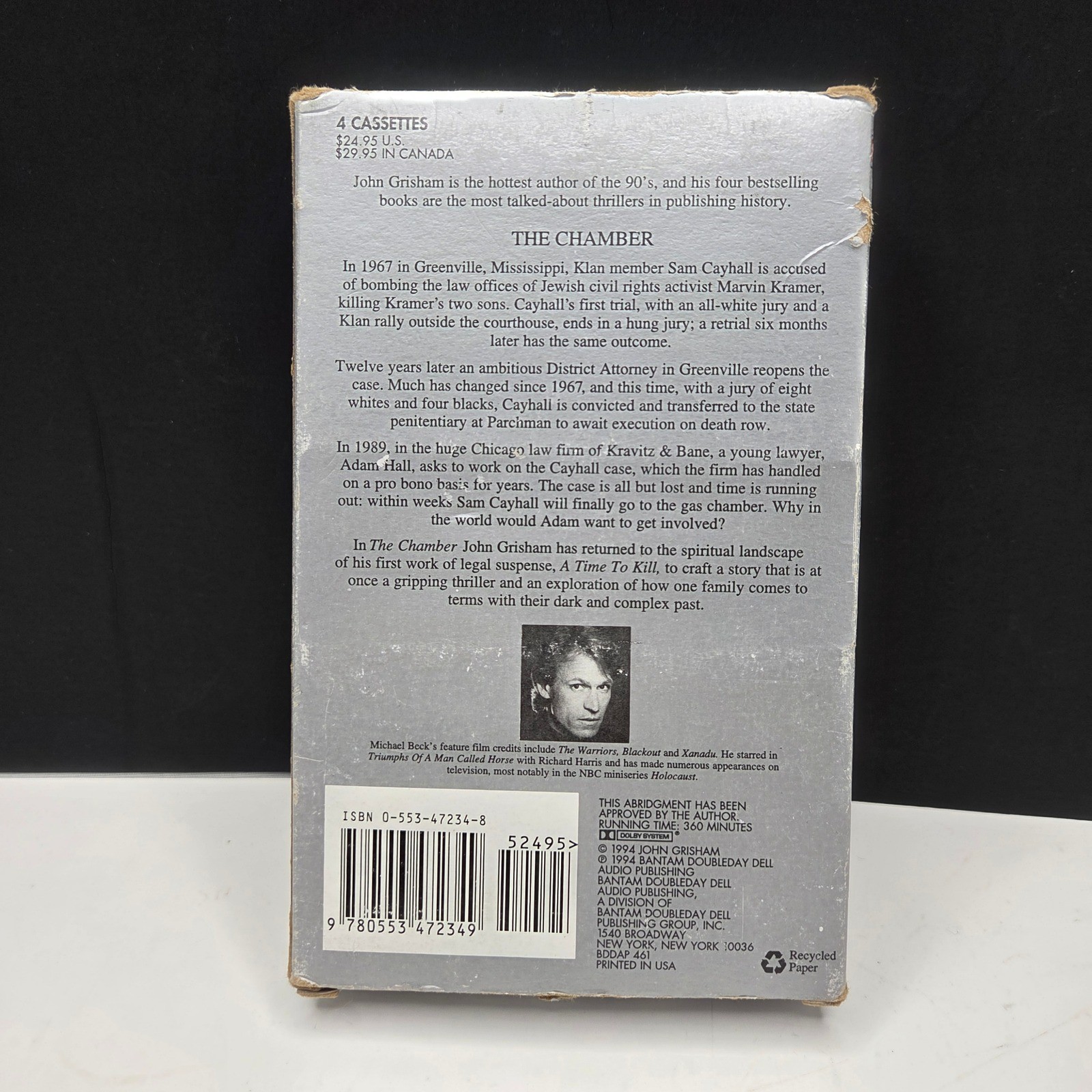 John Grisham The Chamber Audiobook 4 Cassette Tape Set 1994 VTG Legal Thriller