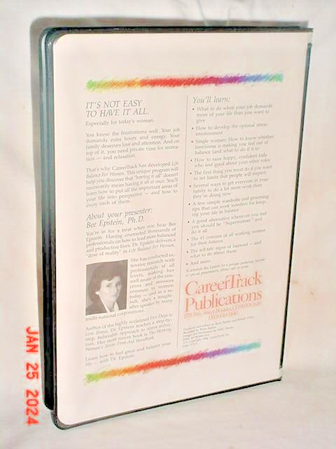 LIFE BALANCE FOR WOMEN BEE EPSTEIN 4 AUDIO CASSETTE CAREER FAMILY ADVICE SEMINAR