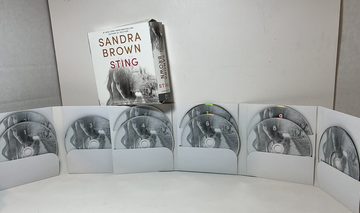 Lot Of 2 Audio Books CDs Sandra Brown Author Sting, Mean Streak Unabridged 12 Hr