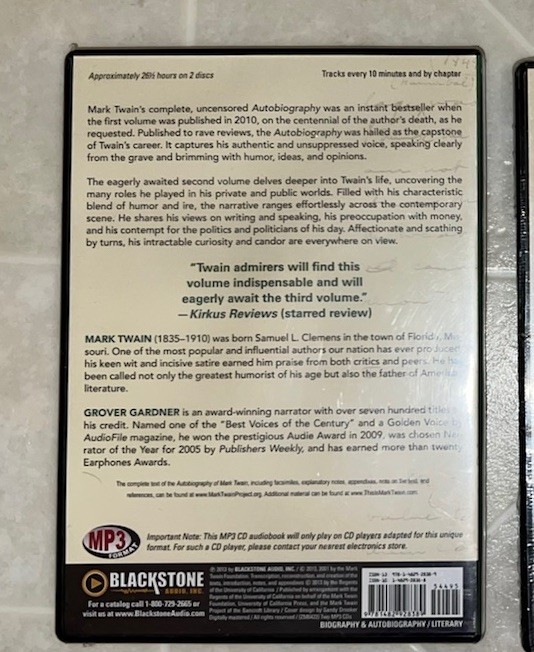 Mark Twain Autobiography Volume 2 & 3 MP3 CD Audiobook Brand New Sealed!