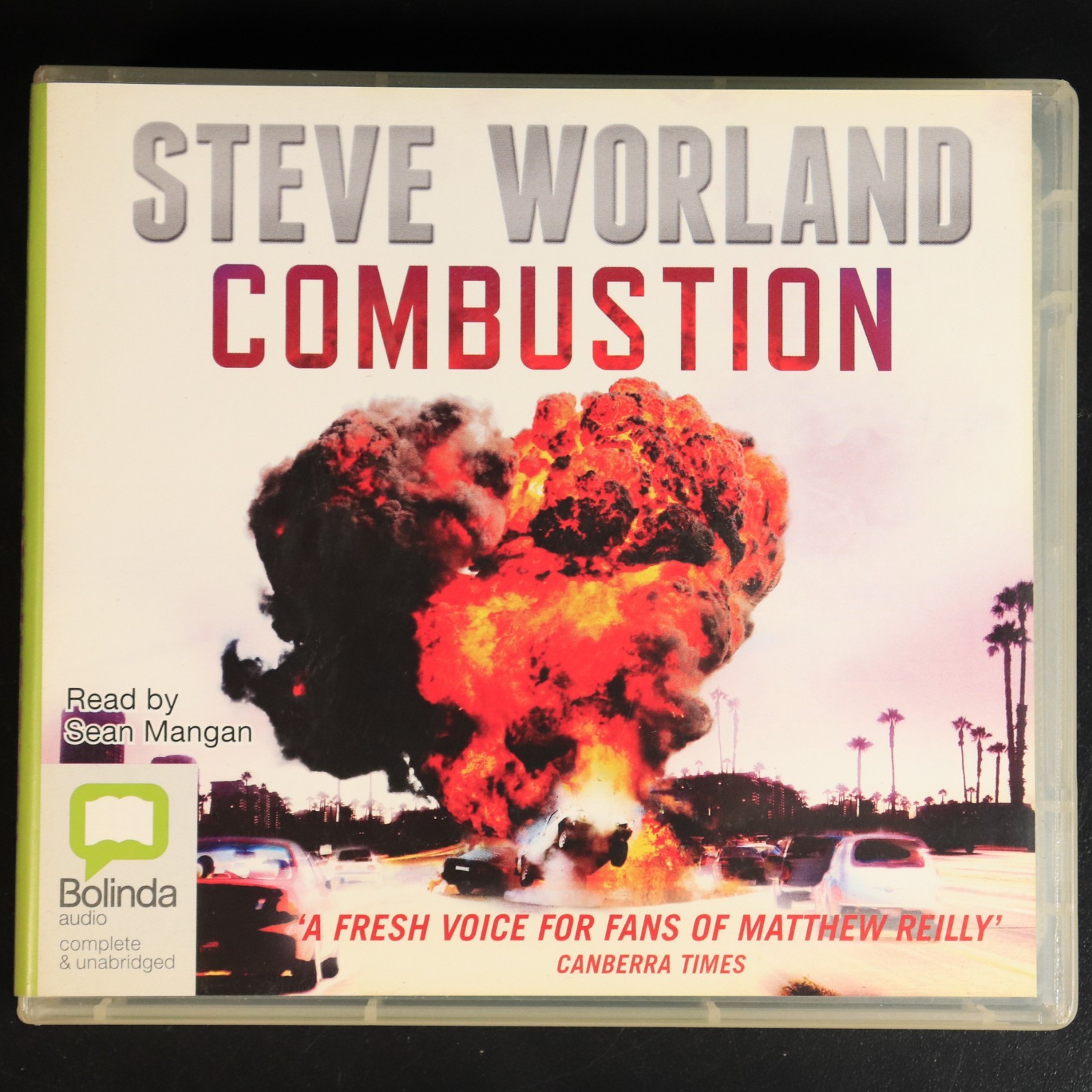 Combustion by Steve Worland Fiction Audio Book CD Bolinda Sean Mangan 8 CD Set
