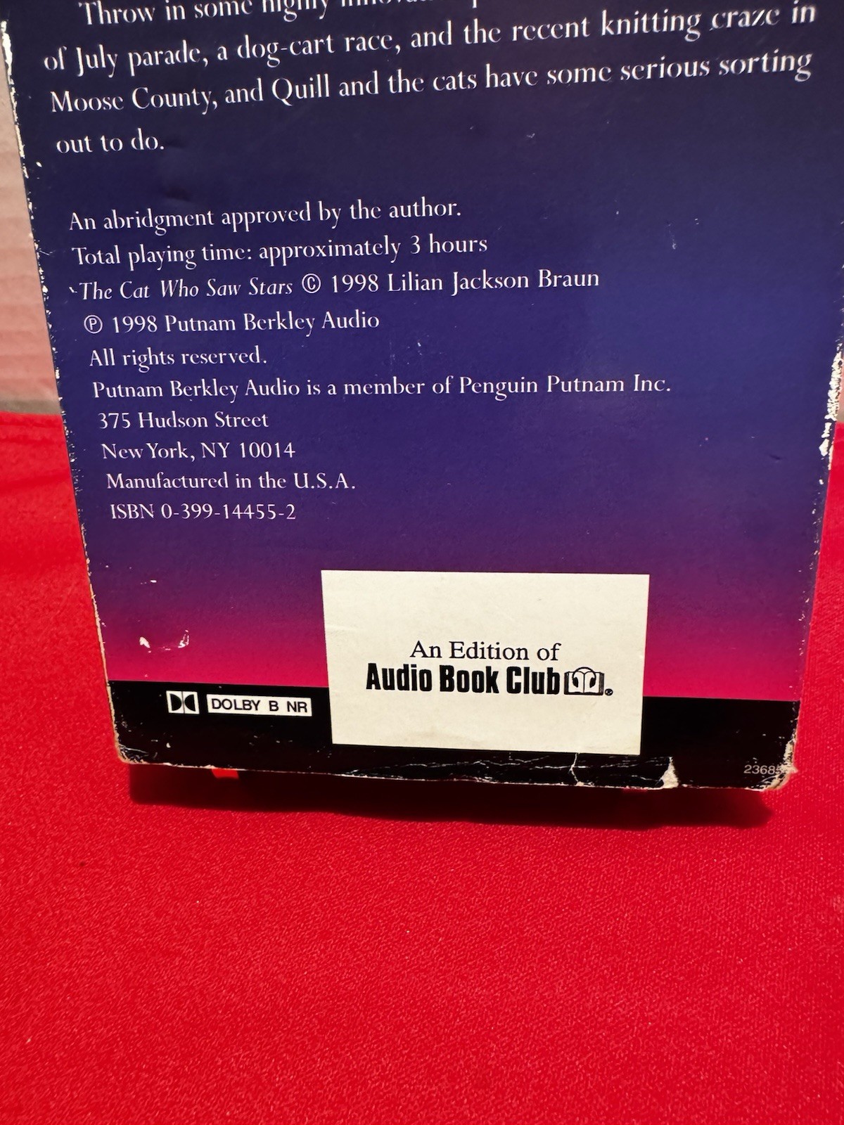Lilian Jackson Braun Cat Who Saw Stars 2 Cassette Audiobook George Guidall 1998