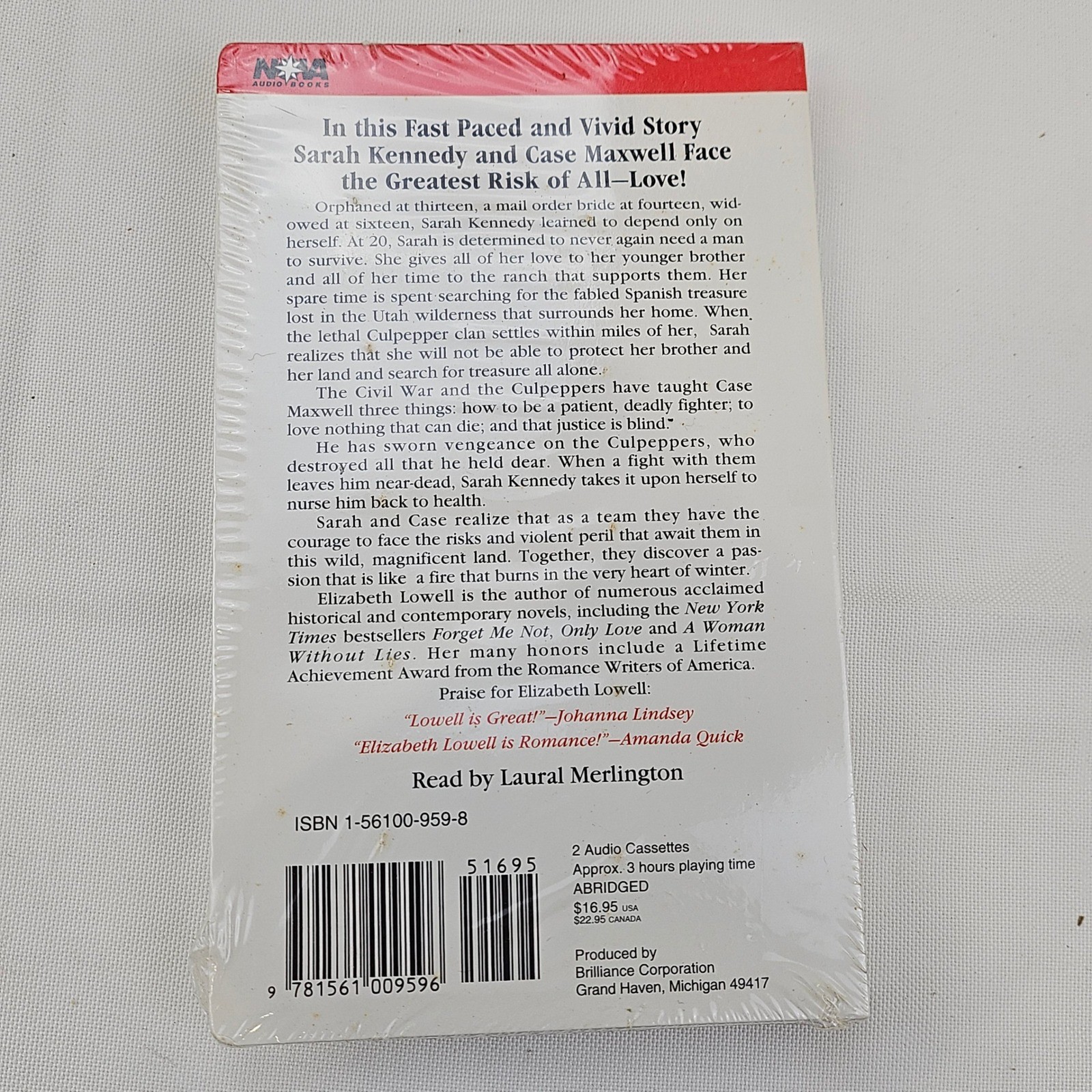 Elizabeth Lowell Winter Fire Audio Book 2 Cassettes Abridged 1-56100-959-8 NEW