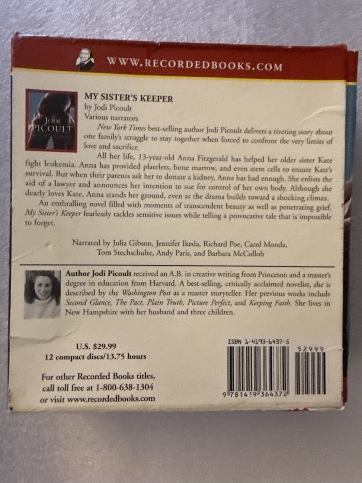 My Sister’s Keeper by Jodi Picoult: Used Audiobook