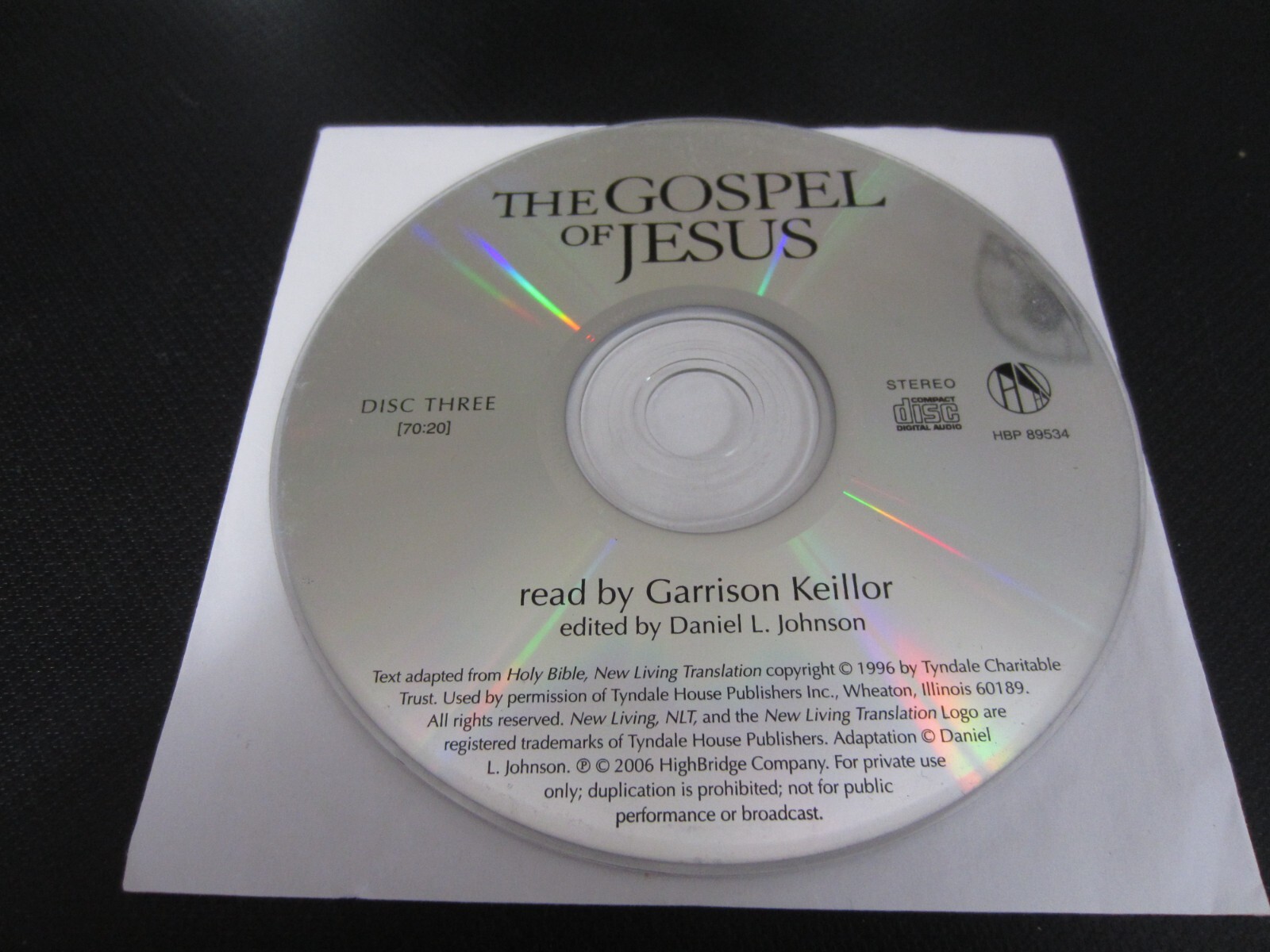 The Gospel of Jesus by Daniel L. Johnson (2006, Audio CD) — Disc 3 Only!!