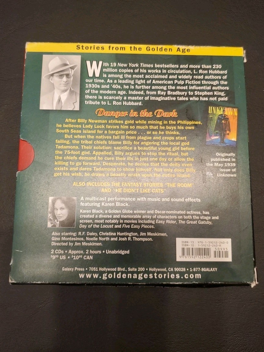 Danger in the Dark Unabridged Audiobook by L Ron Hubbard CD Autographed Daley