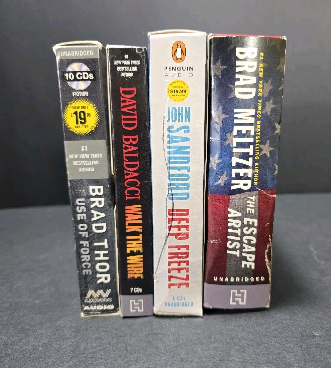 Lot of 4 Unabridged Audiobook CDs Brad Thor Baldacci Sandford Meltzer Fiction