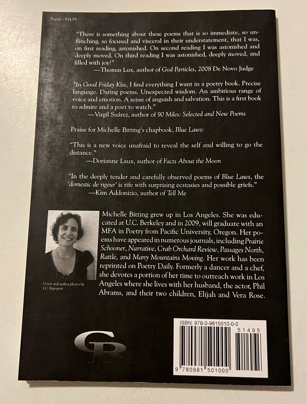 Good Friday Kiss By Michelle Bitting — Poems — 2008- Paperback