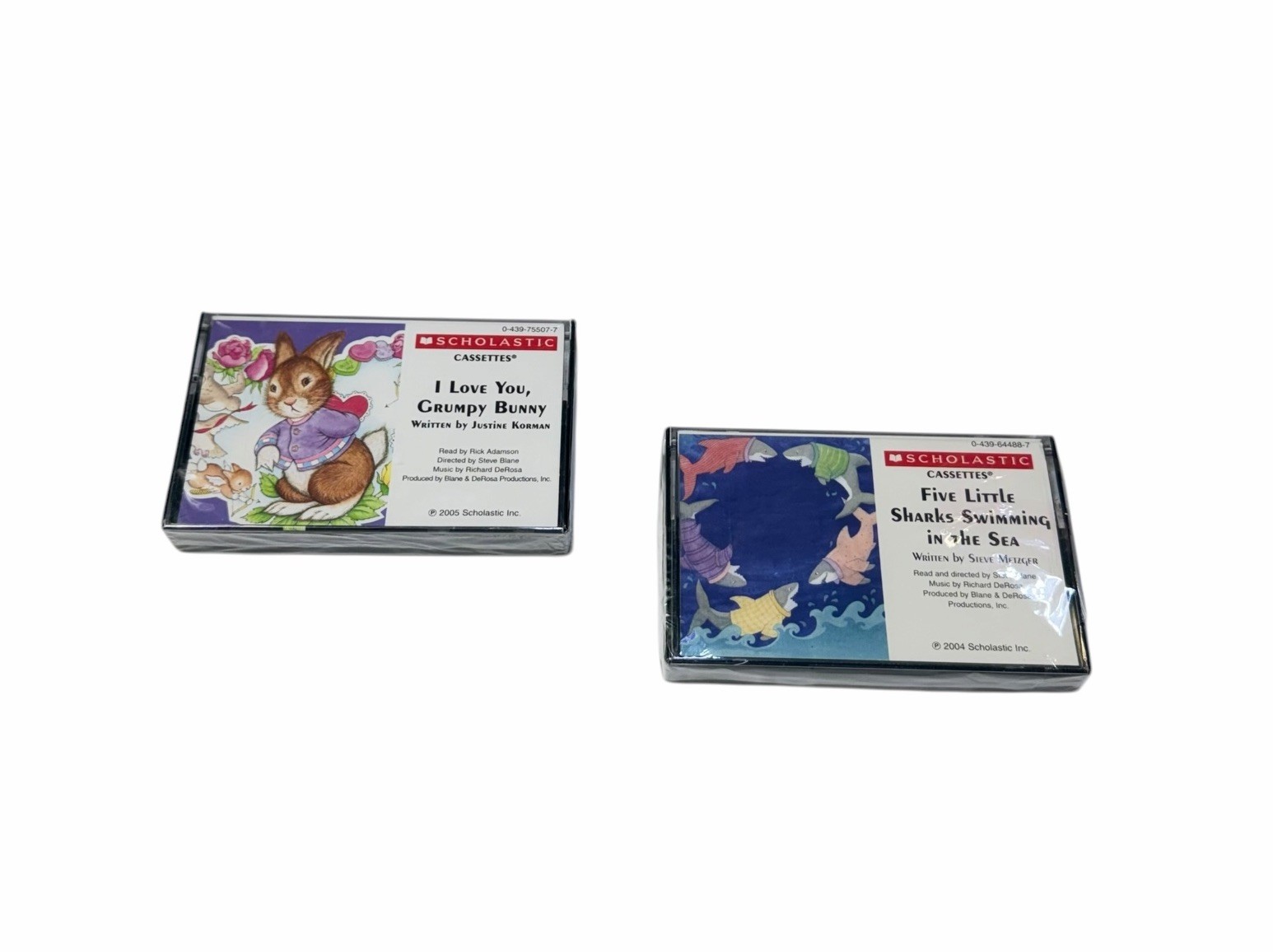 Lot of 2 Love You Grump Bunny & Five Little Scholastic Audio Book Cassette Tapes