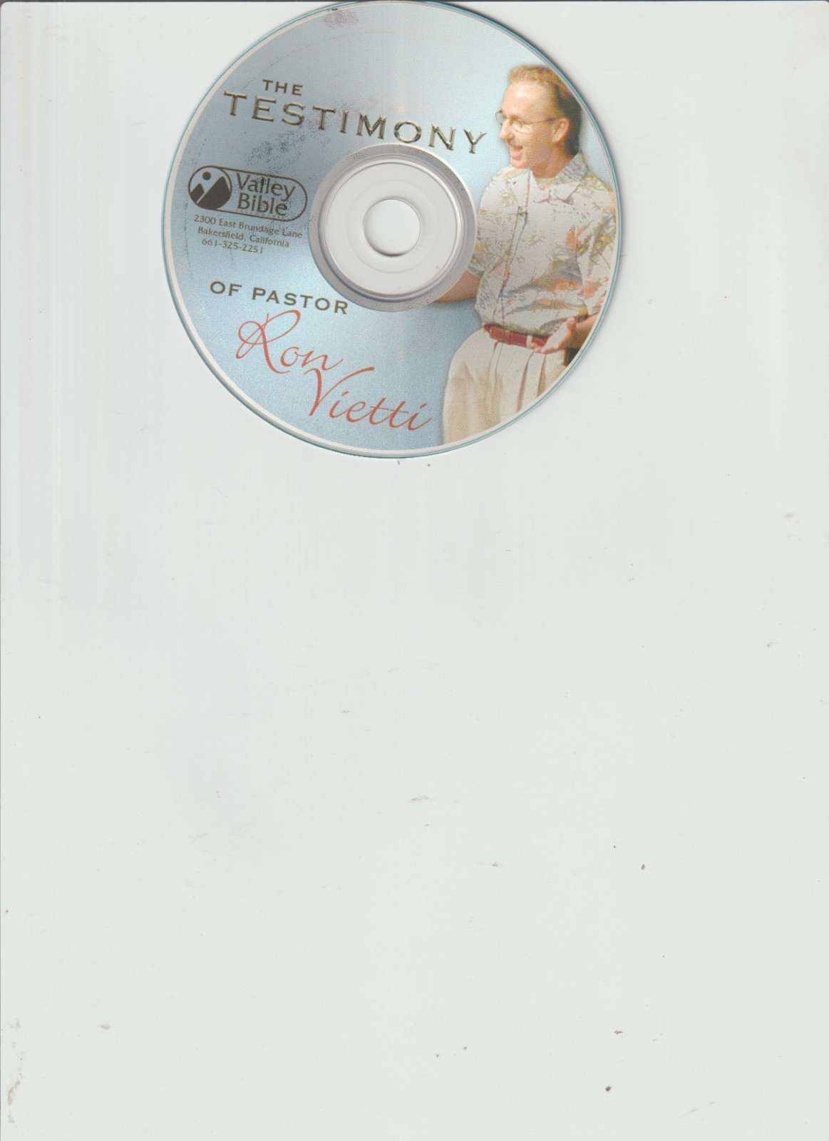 The Testimony — Audio Cd — By Pastor Ron Vietti- Like New