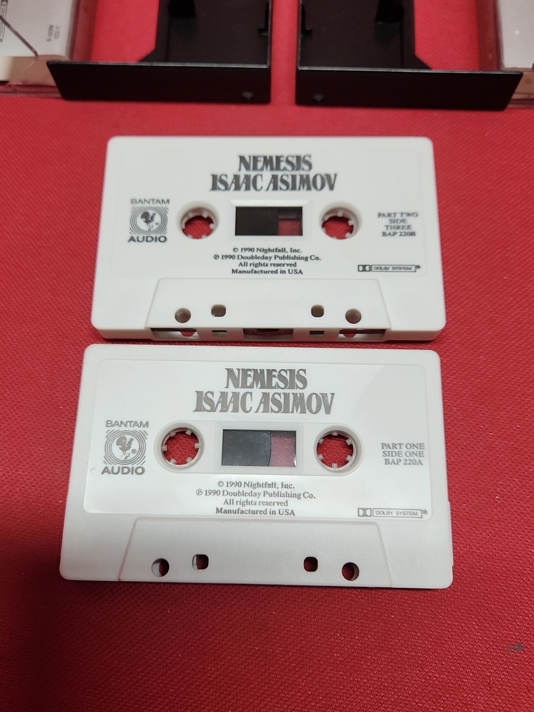 1990 Sci Fi Audio Book 2 Cassettes Nemesis :Isaac Asimov Peter MacNicol Narrates