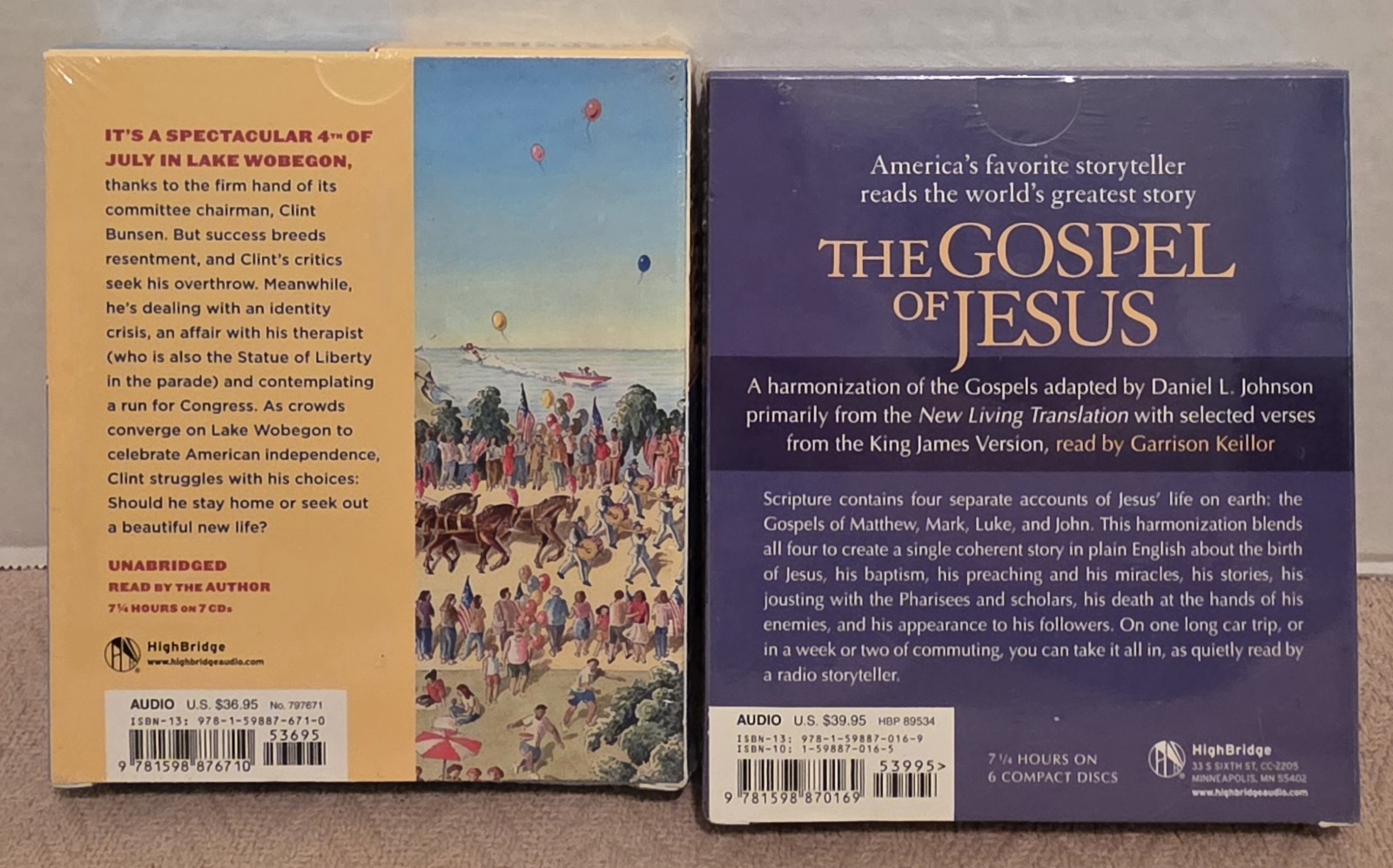 2 Garrison Keillor Audiobooks on CD — Brand New! Liberty + The Gospel Of Jesus