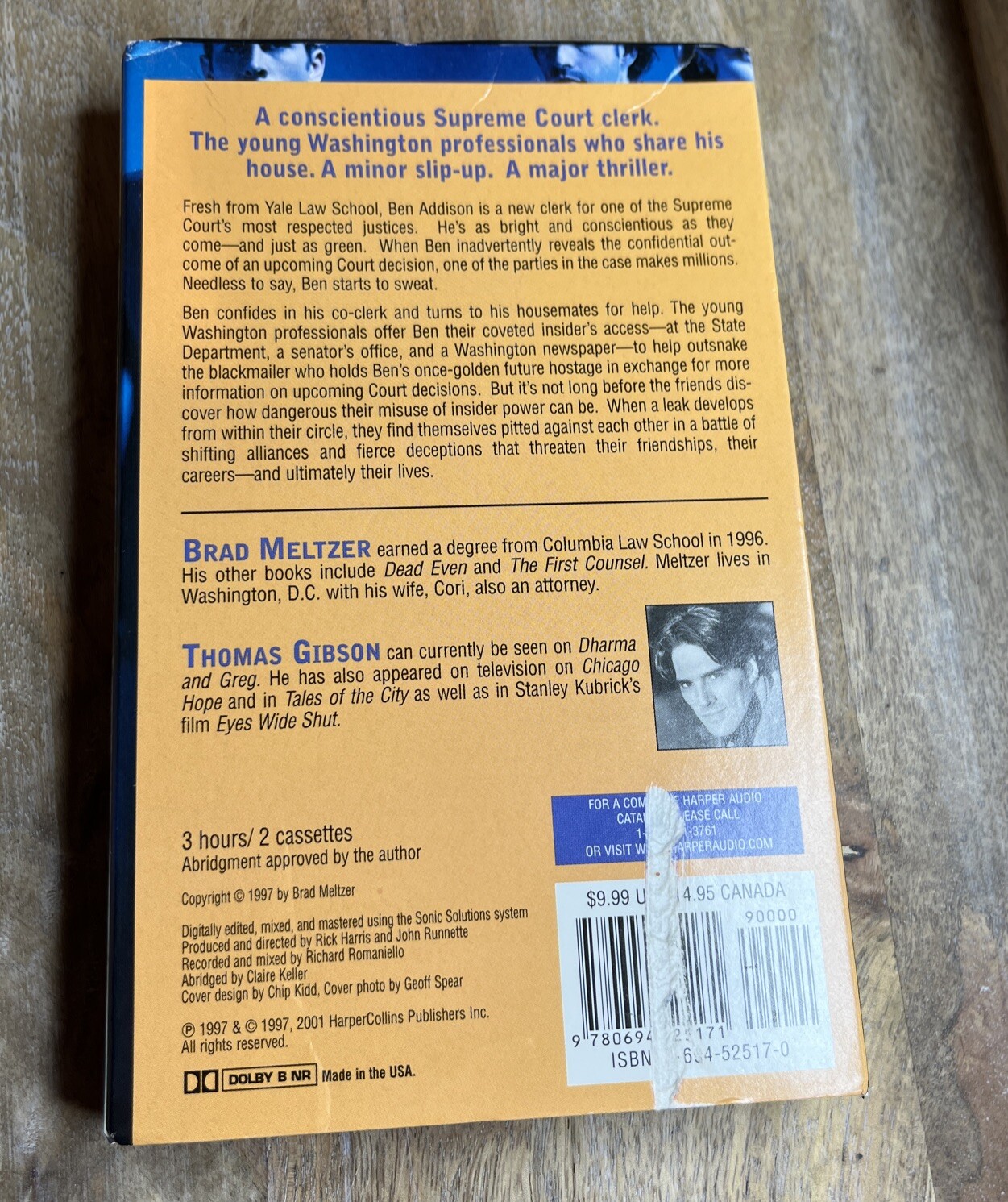 THE TENTH JUSTICE BRAD MELTZER TWO CASSETTES AUDIO BOOK • Very Good Condition