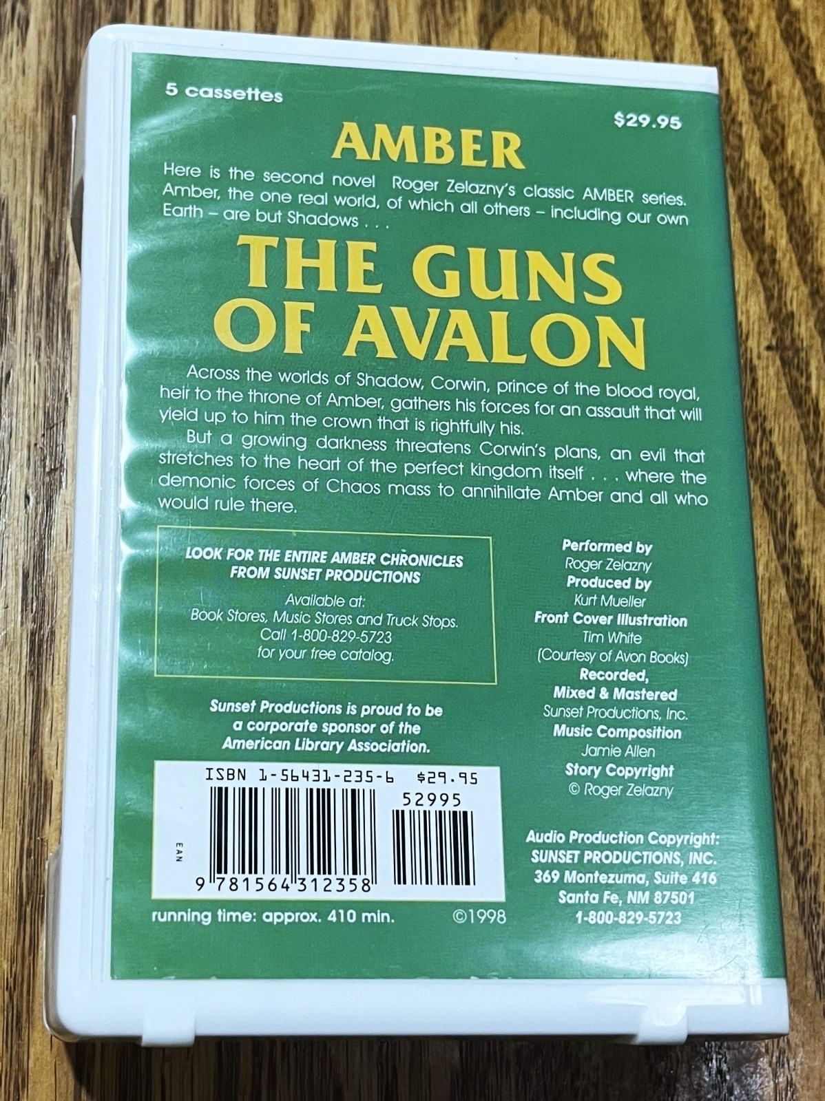 The Guns of Avalon Audio read by Roger Zelazny Cassettes Chronicles of Amber #2