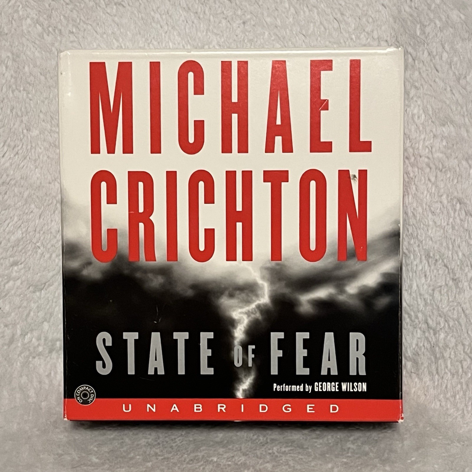State of Fear by Michael Crichton- Audiobook CD TESTED Unabridged George Wilson