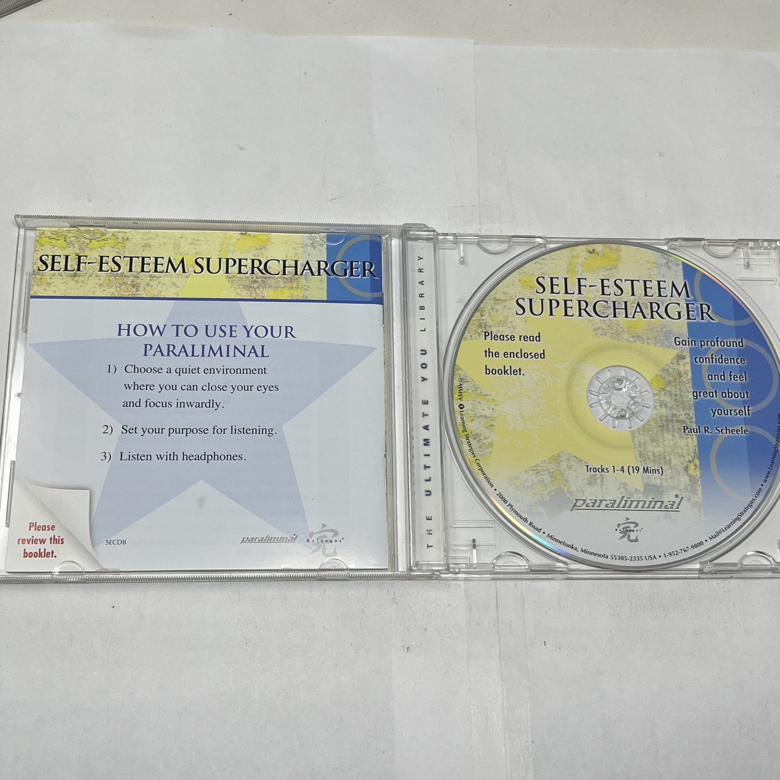 Paul R. Scheele Self-Esteem Supercharger Paraliminal Audio Program CD Learning