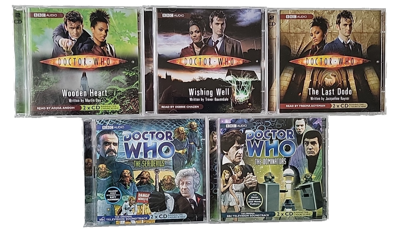 Lot of 5, Doctor Who, Audio Books CD, The Sea Devils, Dominators, Last Dodo, BBC