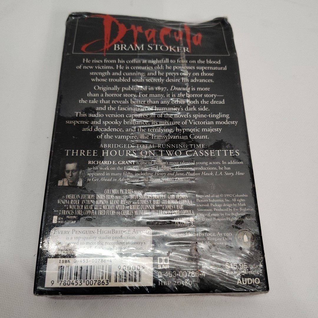 Classic’s on Cassette Bram Stoker Dracula 3hr 2 Audio Cassettes *SEE DESCRIPTION