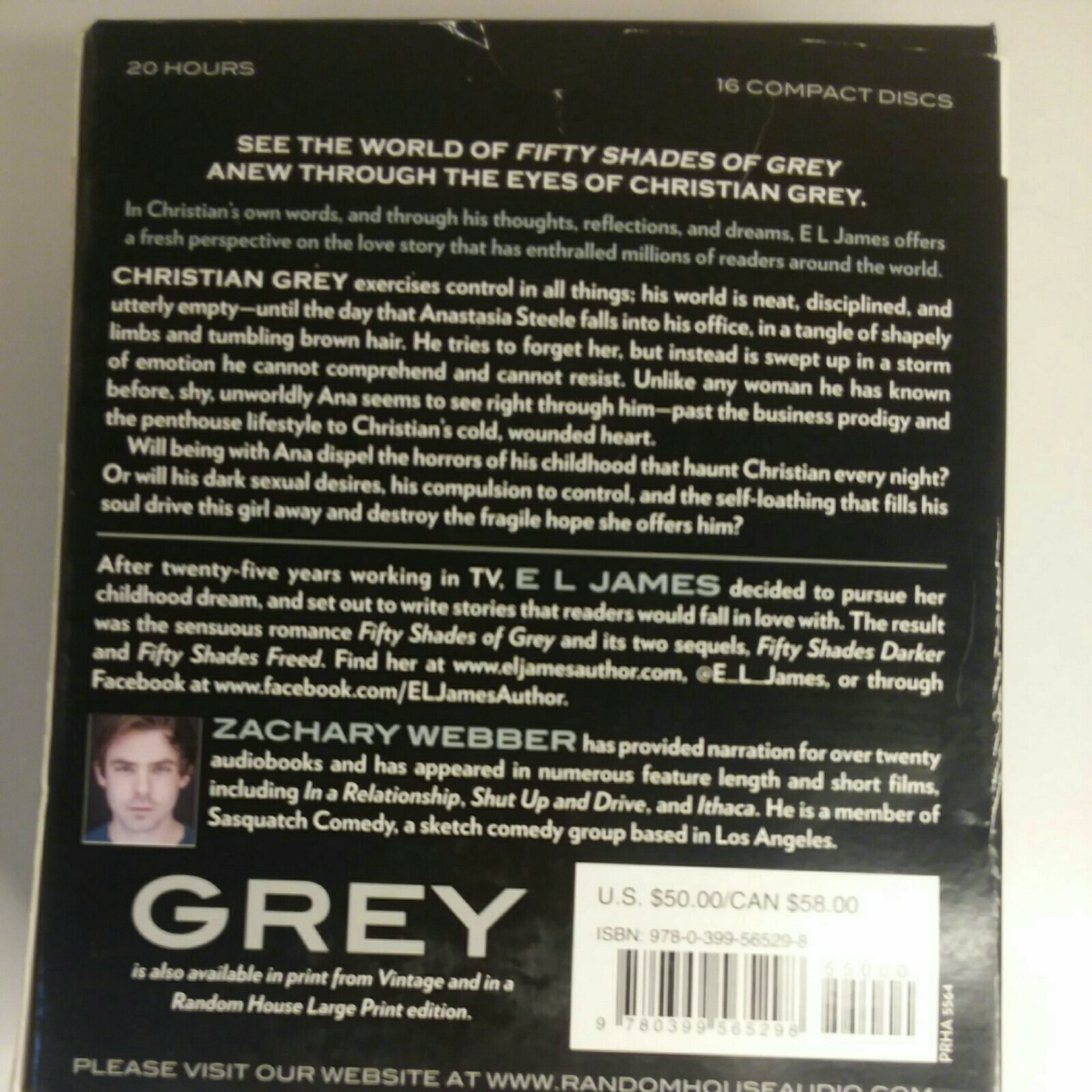 Fifty Shades of Grey Through eyes of Christian Grey 20 Hours 16 Compact Discs