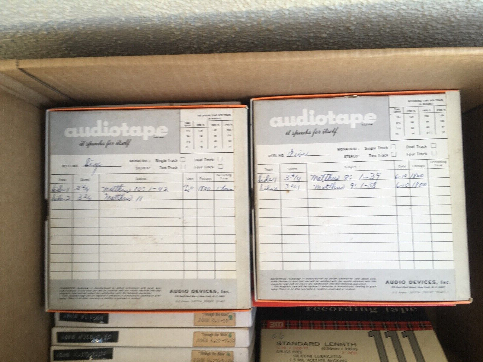 Dr.J.Vernon McGee Reel to Reel Tapes Historical Days Open Door