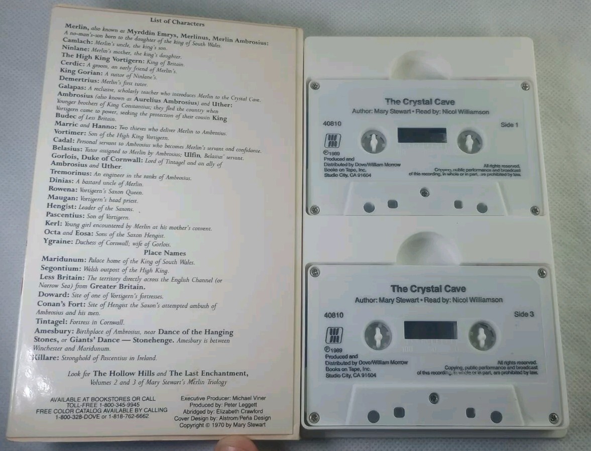 The Crystal Cave by Mary Stewart (1993, Audio Cassette, Abridged edition)