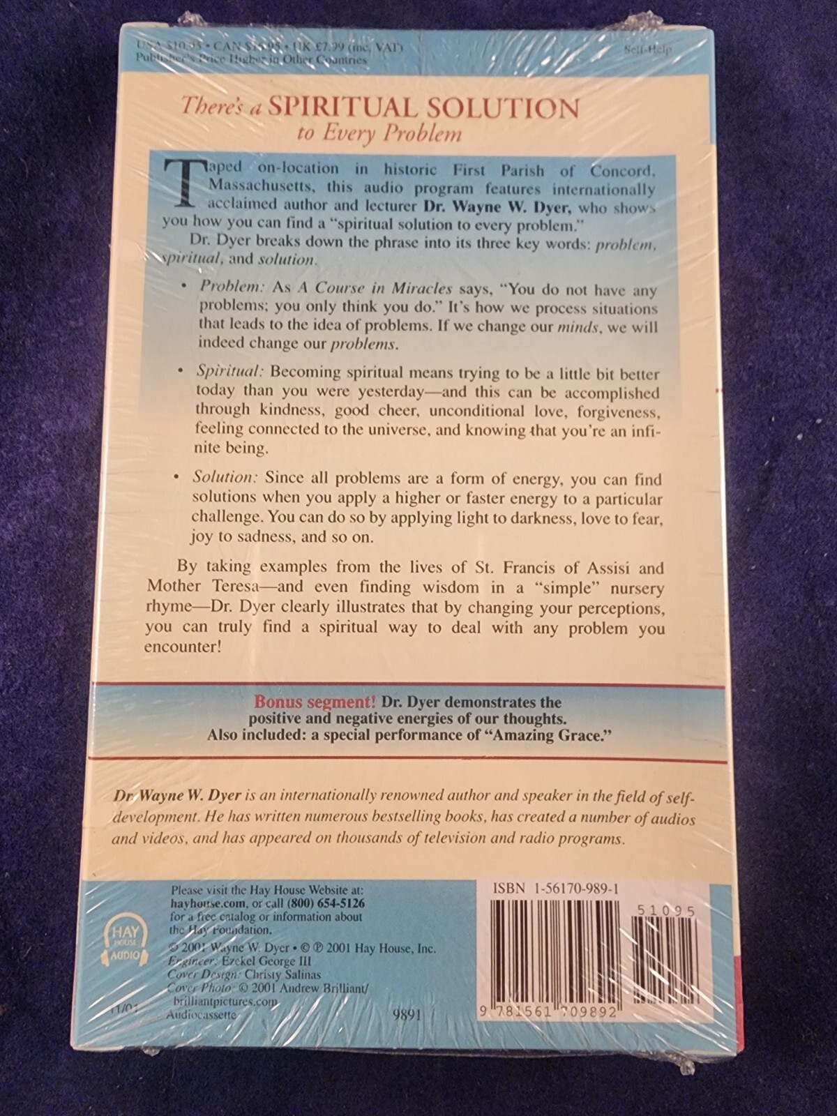 Dr. Wayne Dyer Live Lecture Spiritual Solution to Every Problem Audio Sealed