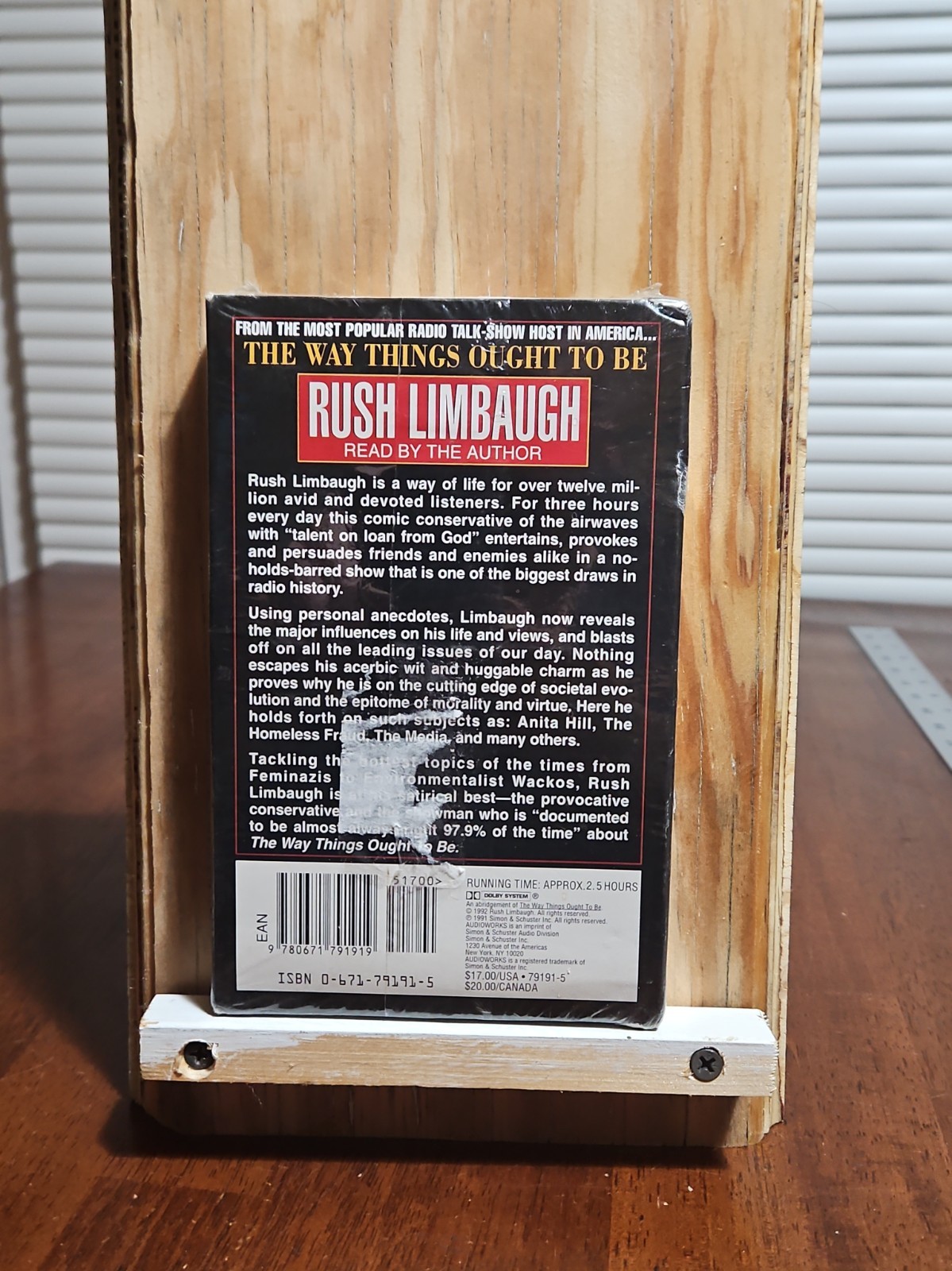 The Way Things Ought to Be — Read by Rush Limbaugh 1992 Audio Cassette Book NEW