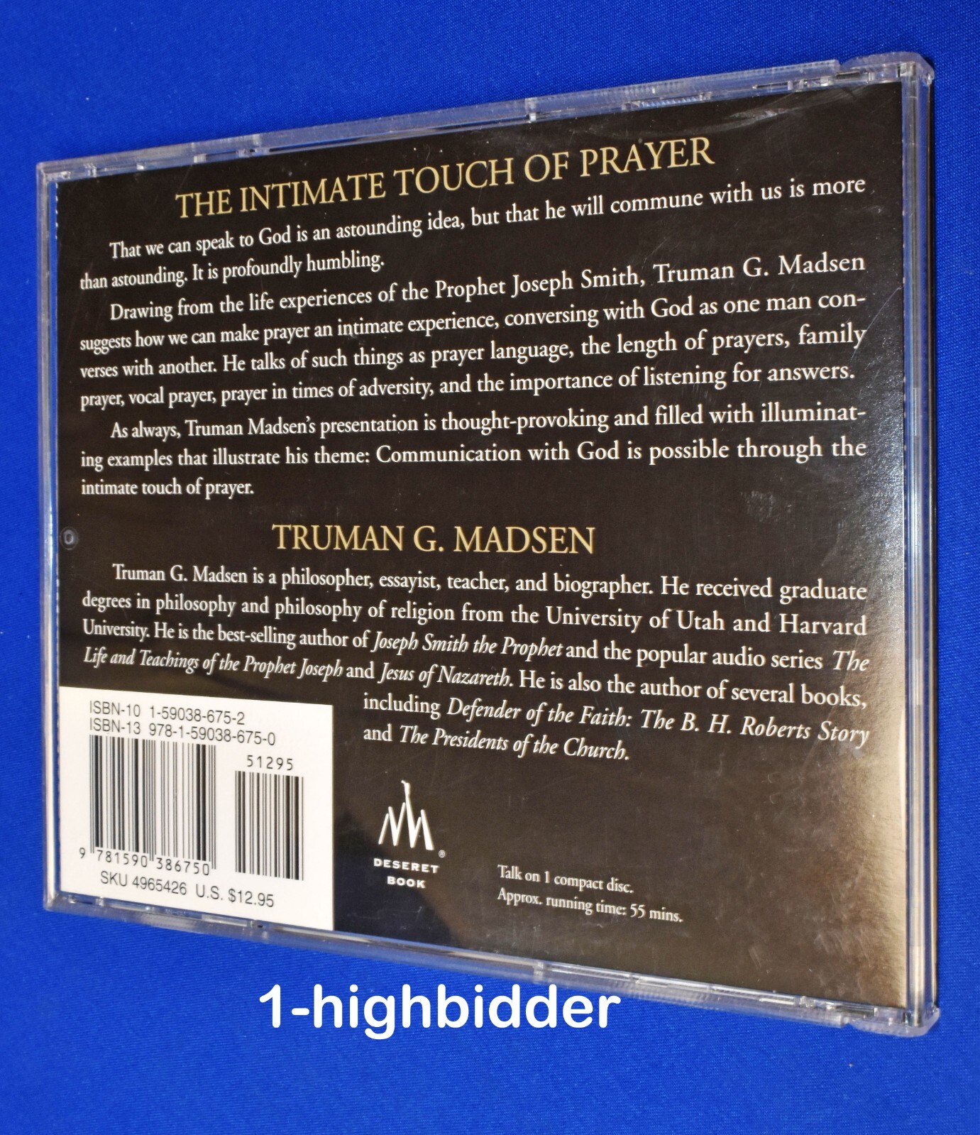 NEW! The Intimate Touch of Prayer Truman Madsen Audio Talk CD LDS Mormon