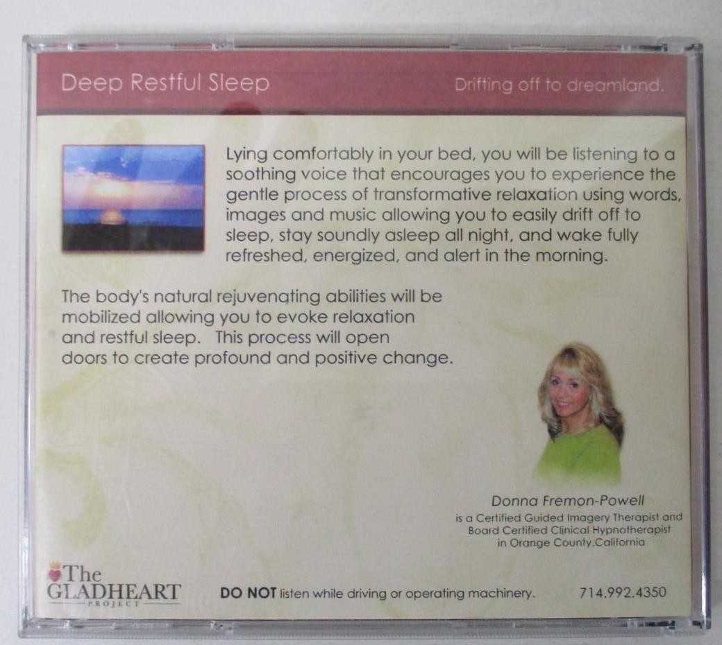 Deep and Restful SLEEP; Guided Imagery by Donna Powell (Audio CD) Drifting Off