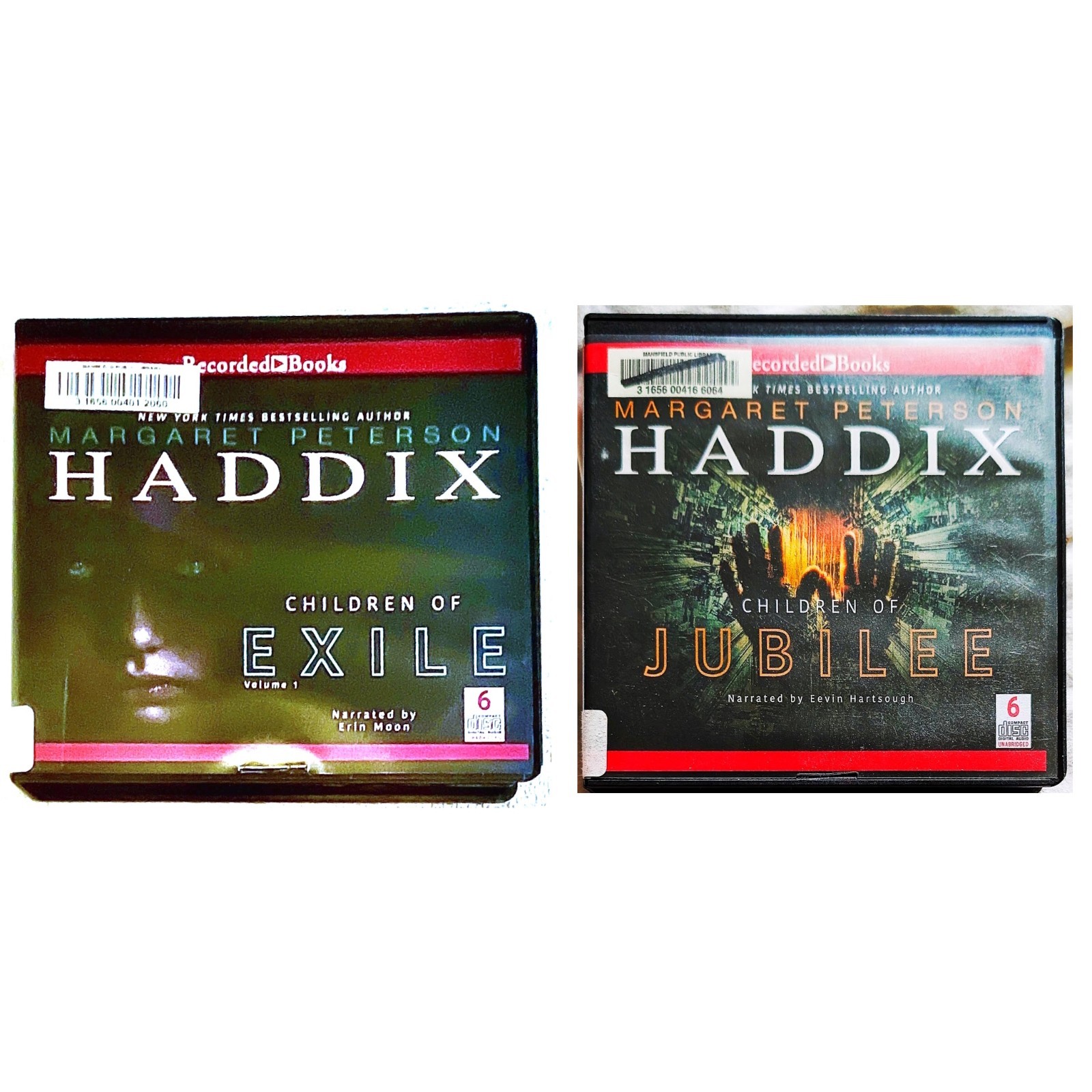 Lot 2💿Audiobooks🔴CD Margaret Peterson💿Haddix Children Of Exile💿Jubilee,EXLIB