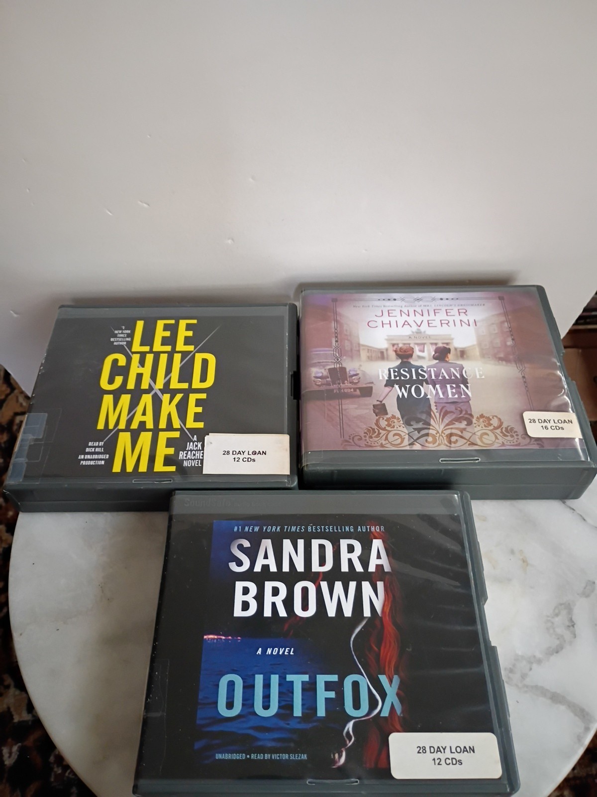 Fiction 3 Audio Book Lot Jack Reacher Resistance Women Outfox CD Unabridged