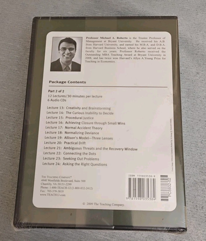 The Art of Critical Decision Making by Michael A. Roberto (Compact Disc)