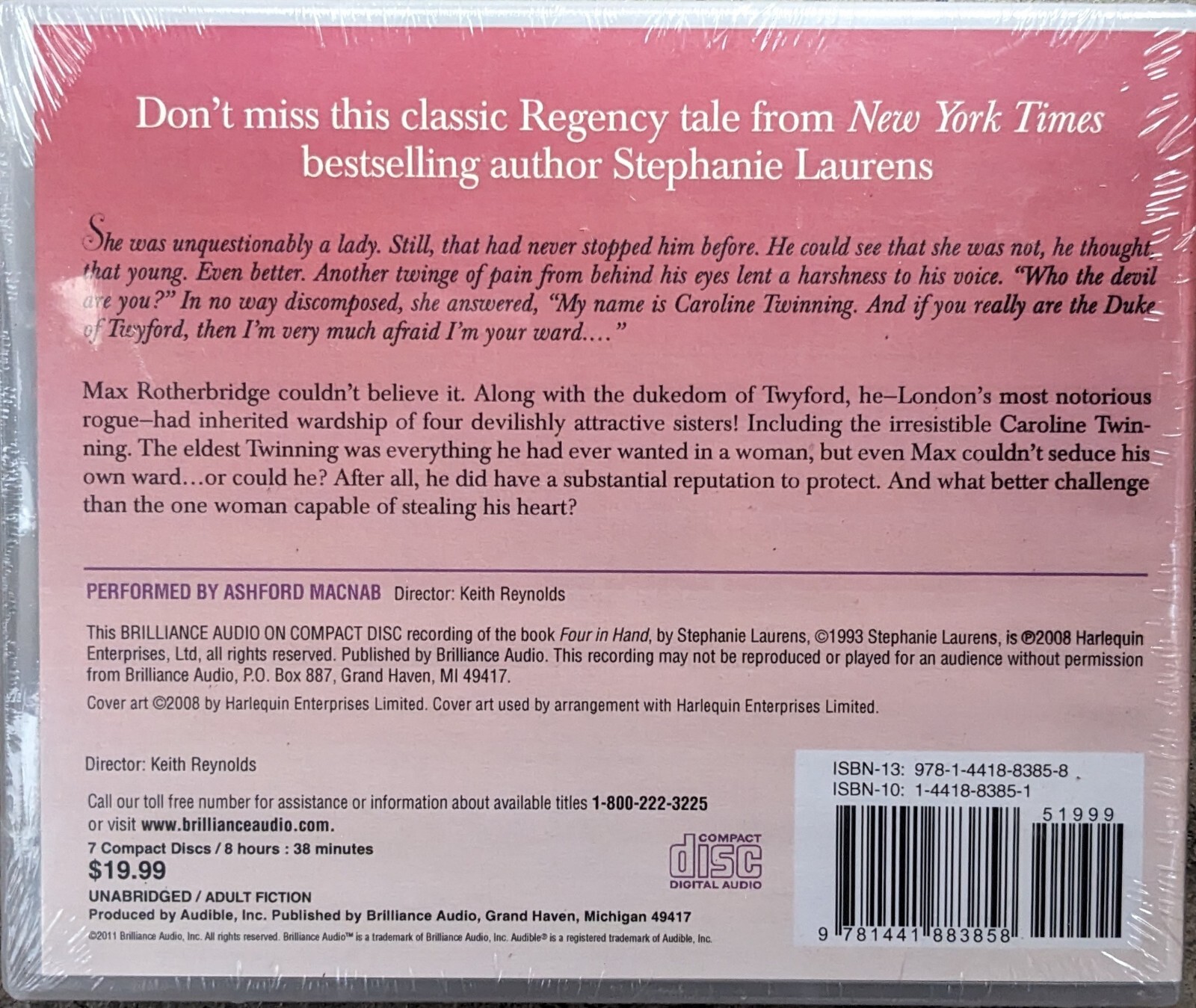 Four In Hand by Stephanie Laurens, Audiobook, 7 CDs, Unabridged, 2011.