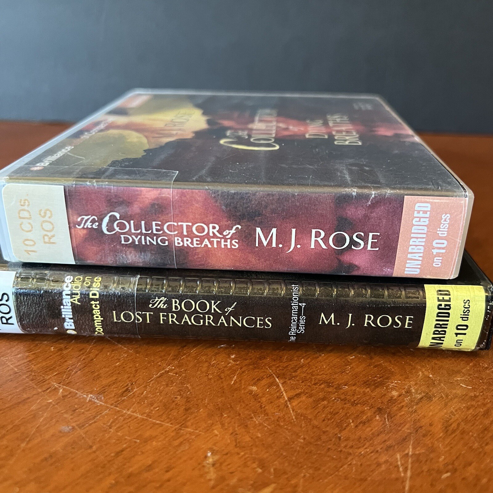 Lot: 2 M.J. Rose Audio Book CD Collector of Dying Breaths The Lost Fragrances