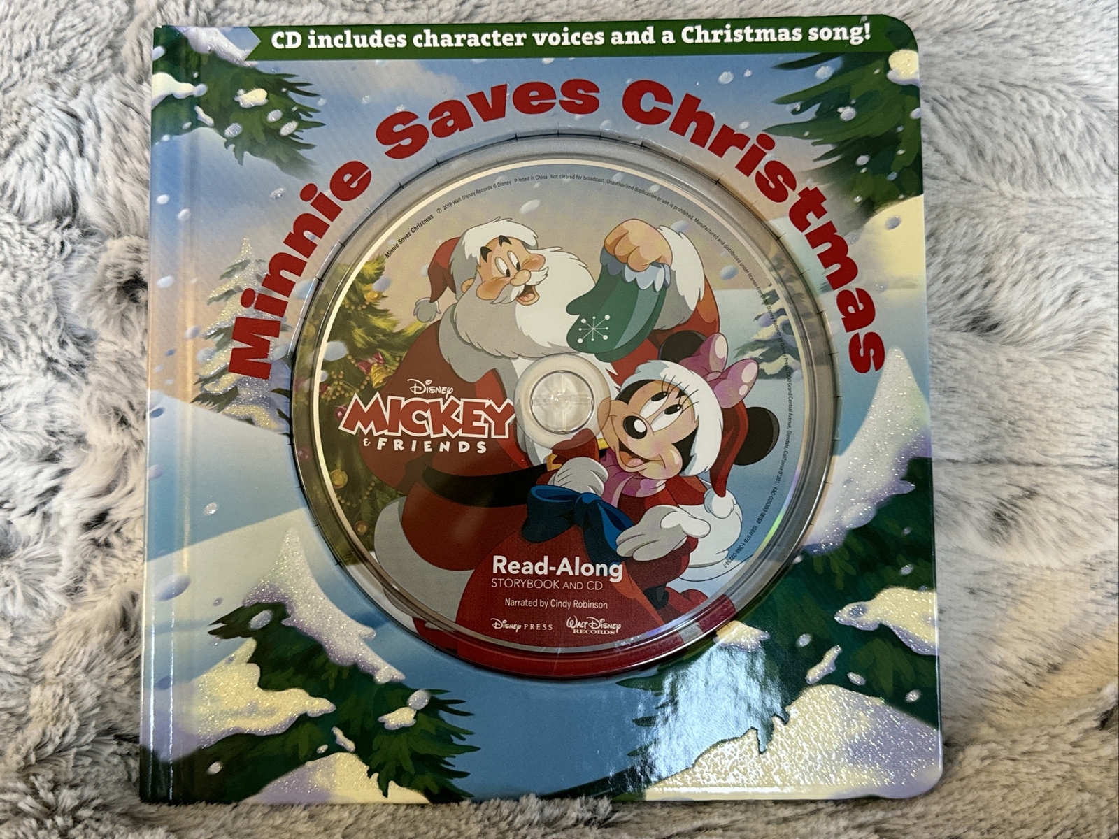 Minnie Saves Christmas Read-Along Storybook & CD — Board book — NEW!