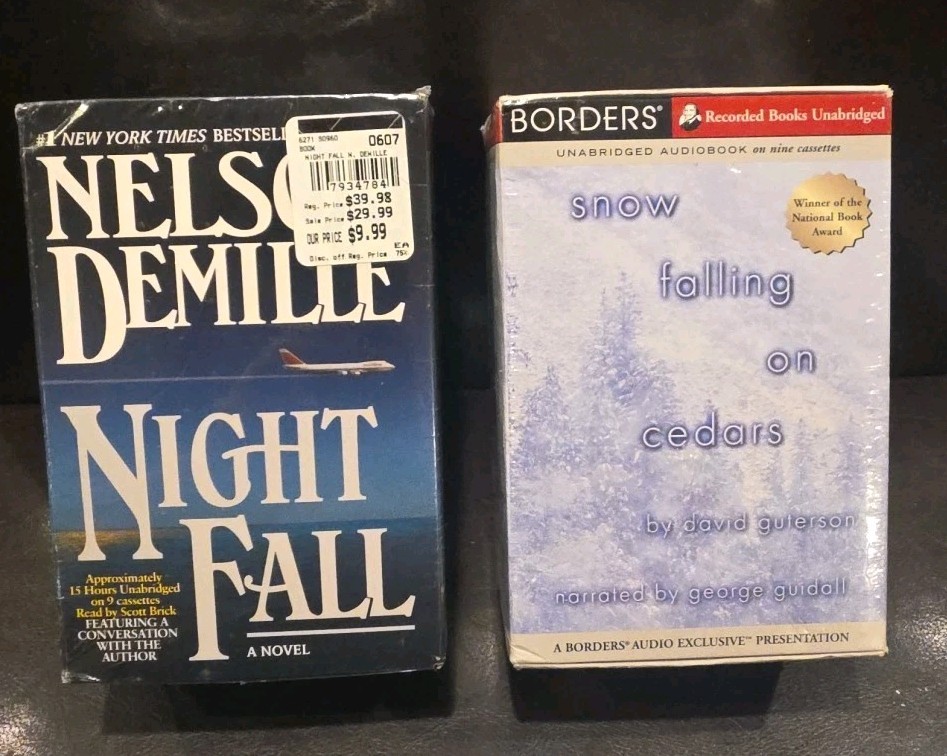 Lot 2 Vintage Audiobooks on Cassette – Sealed – Nightfall & Snow Falling