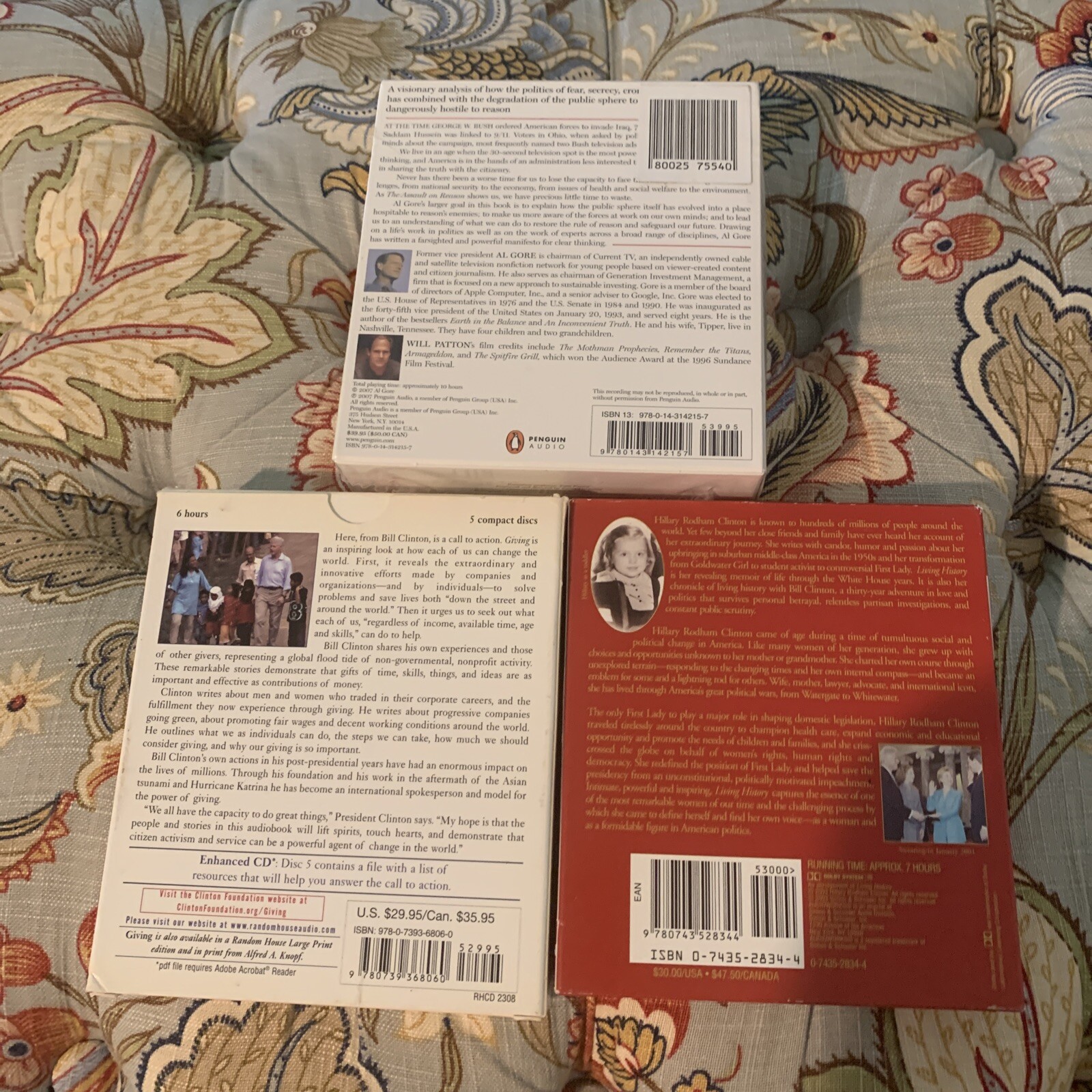 Lot Of 3 Political Audiobook CD’s Clinton Gore