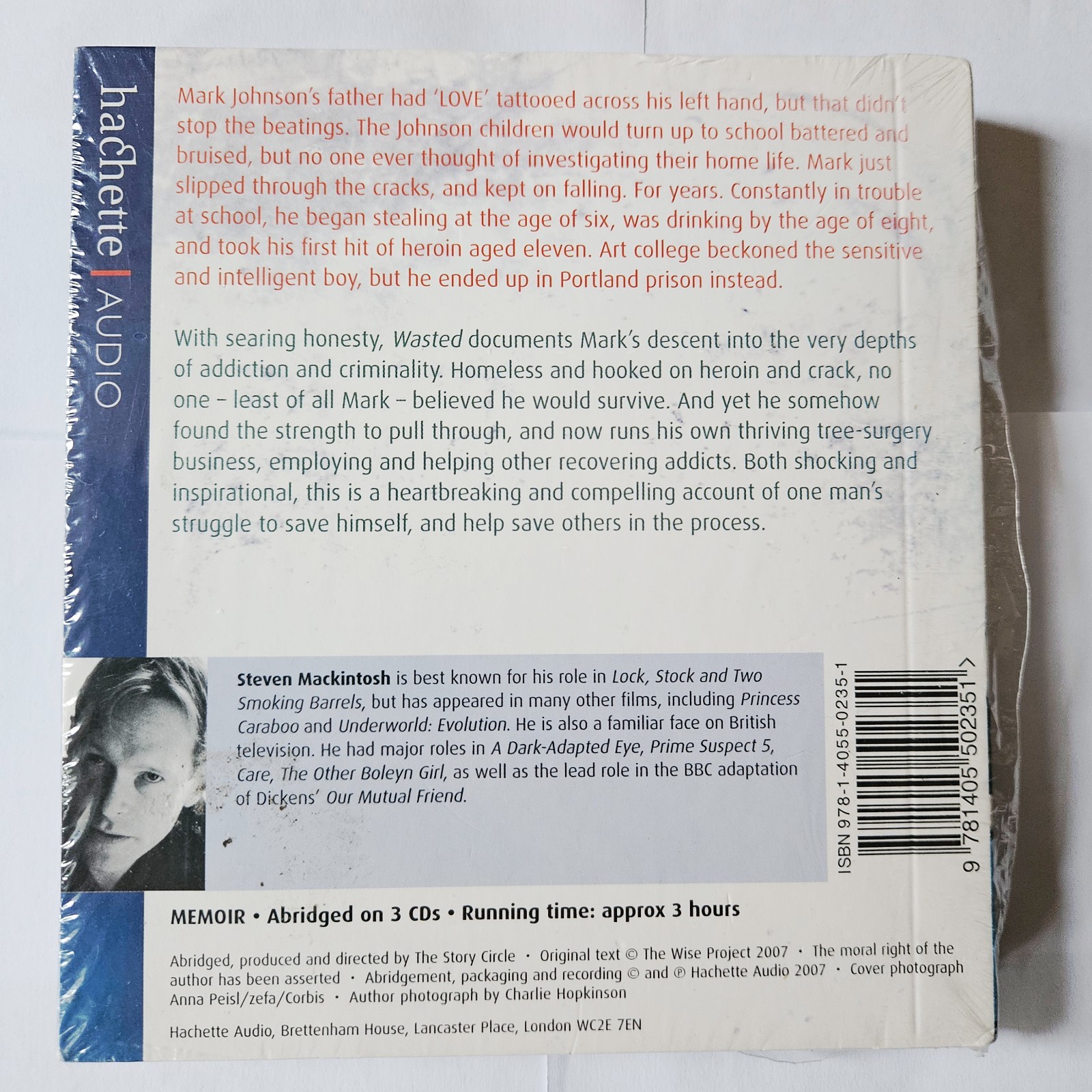 Wasted — Mark Johnson — Audiobook Audio Memoir CD — NEW