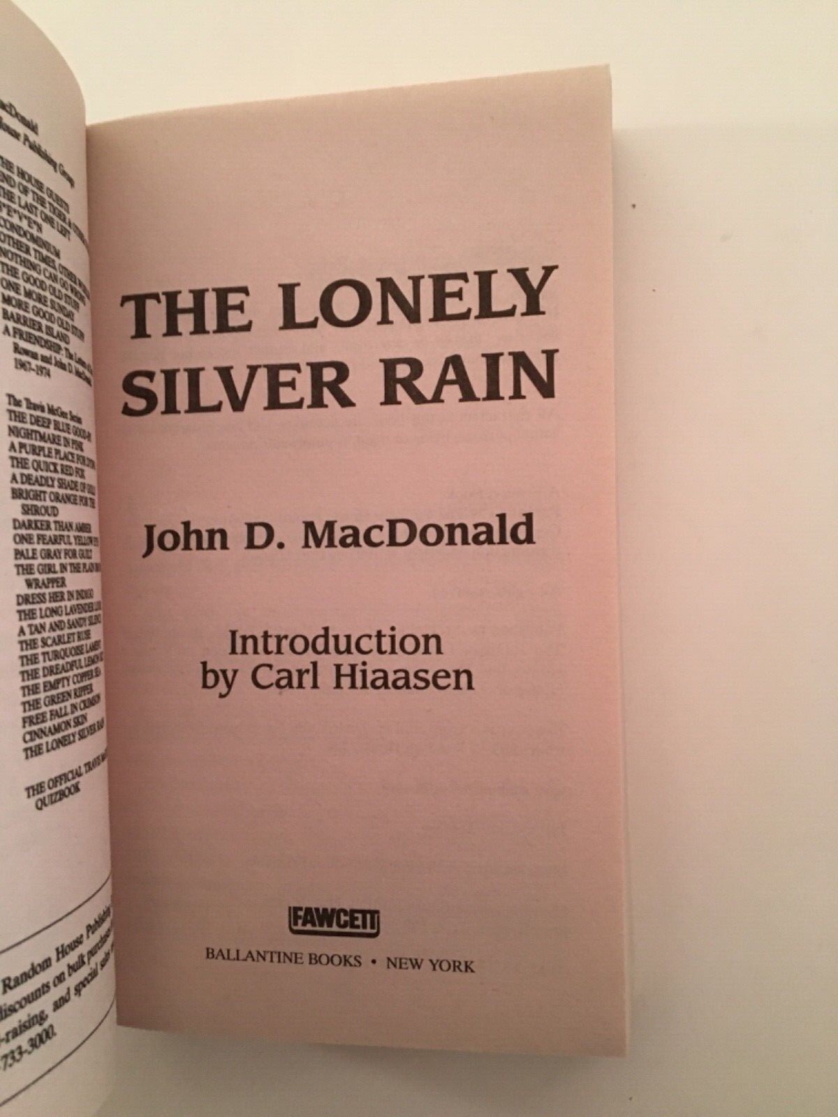 John D. MacDonald, The Lonely Silver Rain. First Fawcett Crest Edition, 1996 PB