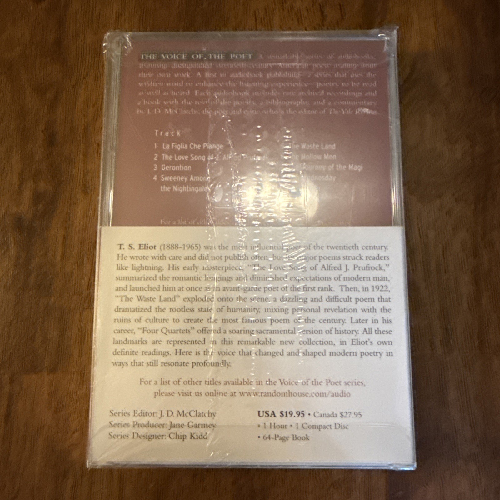 The Voice Of the Poet: T. S. Eliot — Compact Disc CD & Booklet — SEALED / New
