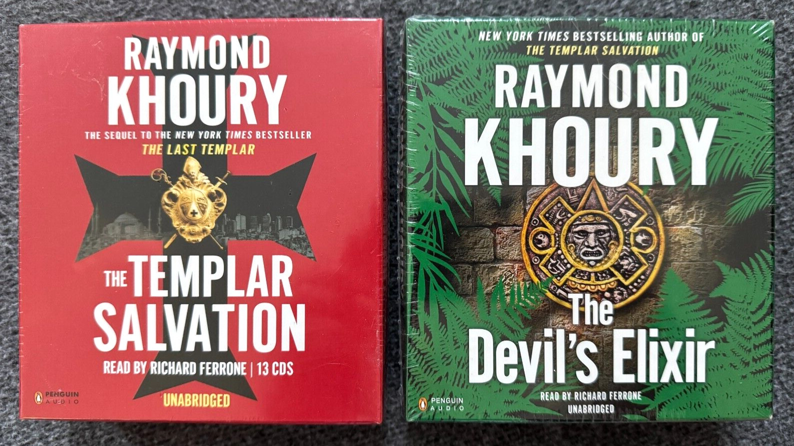 NEW Sealed RAYMOND KHOURY (2) Audio Books 23-CDs Templar Salvation Elixir